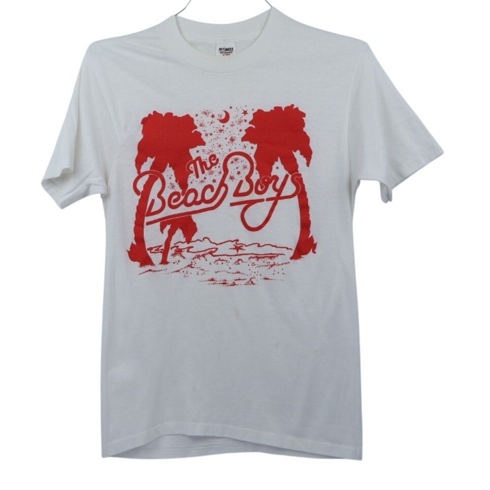 VTG Beach Boys Palm Trees Graphic T-Shirt Sunbelt Sportswear S.S.‎ Size Small